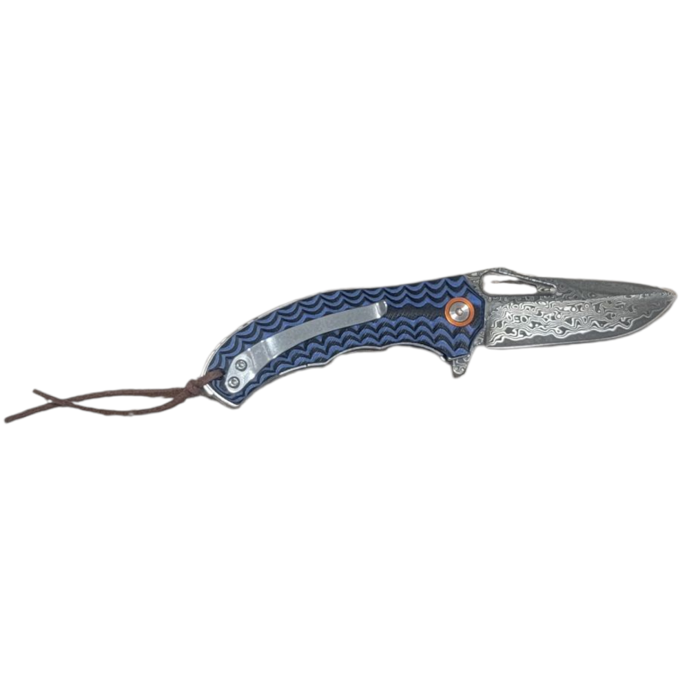 Solan Liner Lock Damascus Folder - Image 2