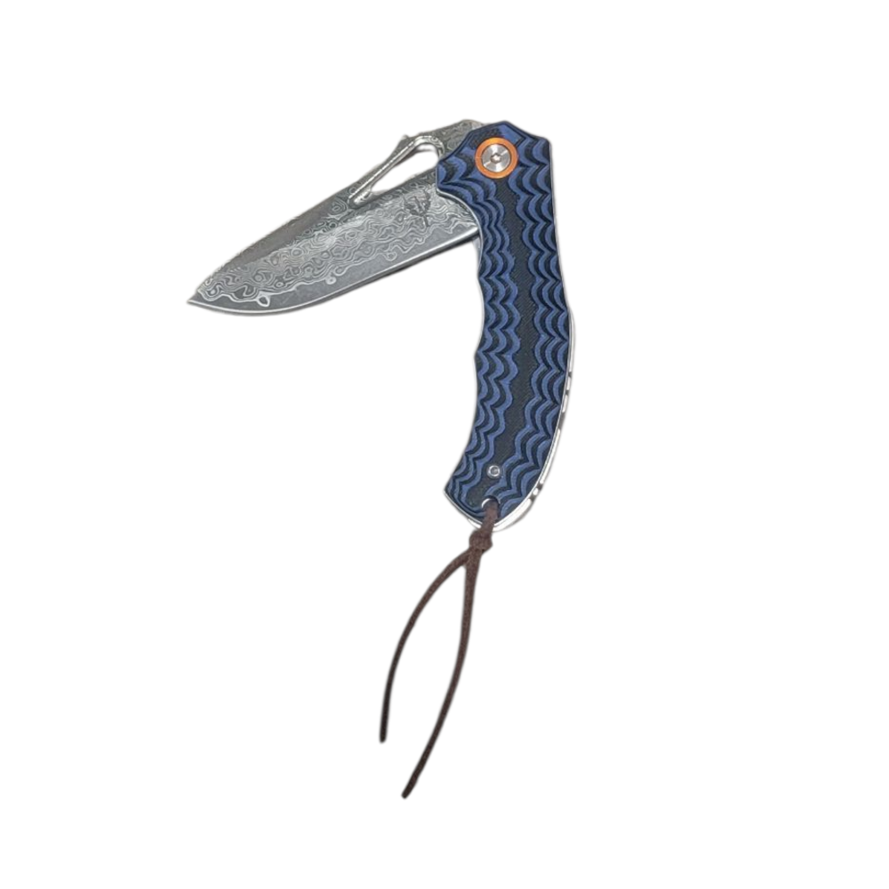 Solan Liner Lock Damascus Folder - Image 3
